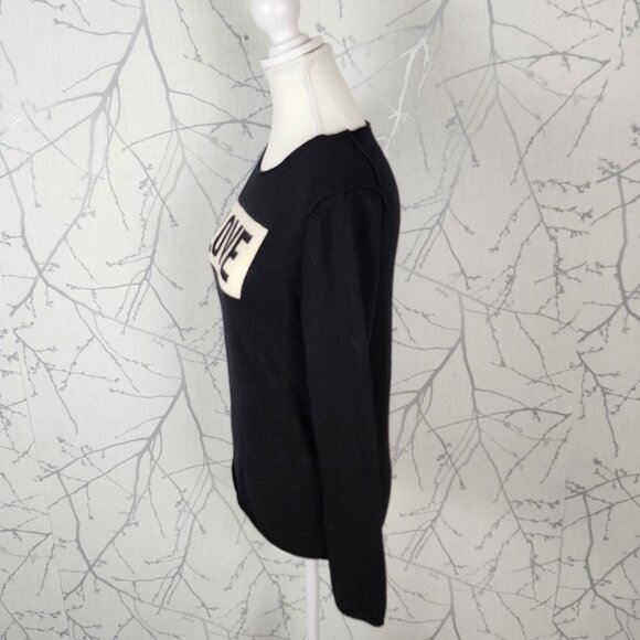 Zadig & Voltaire Black 100% Merino Wool Gwendal Love Sweater - Picture 2 of 6